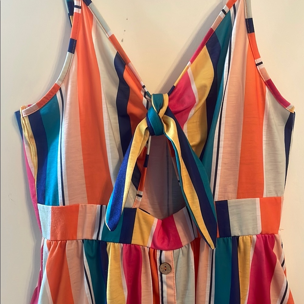Colorful Striped Sleeveless Dress